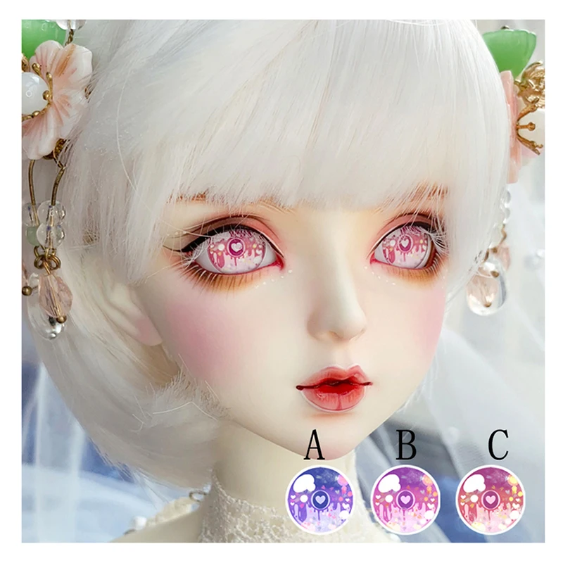 BJD eyes 10mm-16mm-24mm eyes cartoon eyes for 1/8 1/6 1/4 1/3 BJD DD doll accessories doll eyes with a heart in the middle