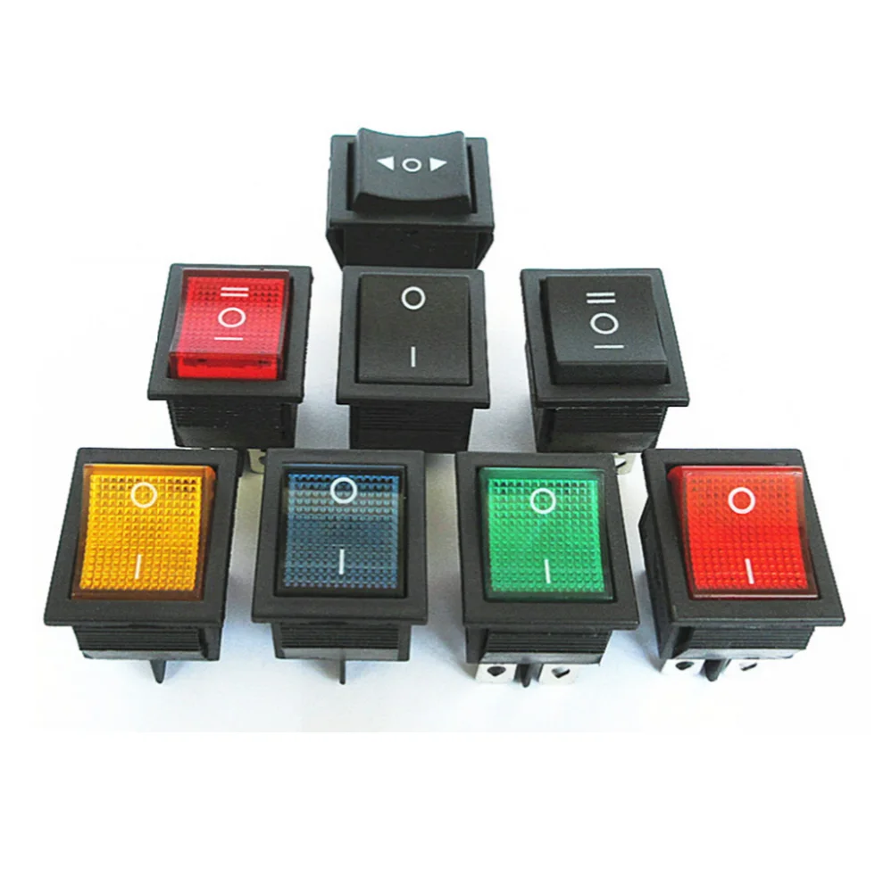 KCD4 Rocker Switch ON-OFF 2 Position 4 Pins /6 Pins Electrical equipment With Light Power Switch Switch cap 16A 250VAC/ 20A 125V