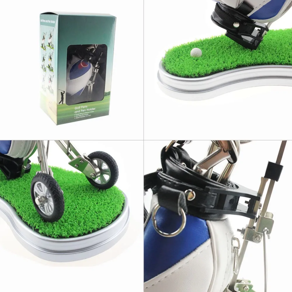 CRESTGOLF Golf Stifte mit Golf Tasche Halter Neuheit Geschenke mit 3 Stück Aluminium Stift Golf Tasche Bleistift Halter Golf Souvenirs geschenke