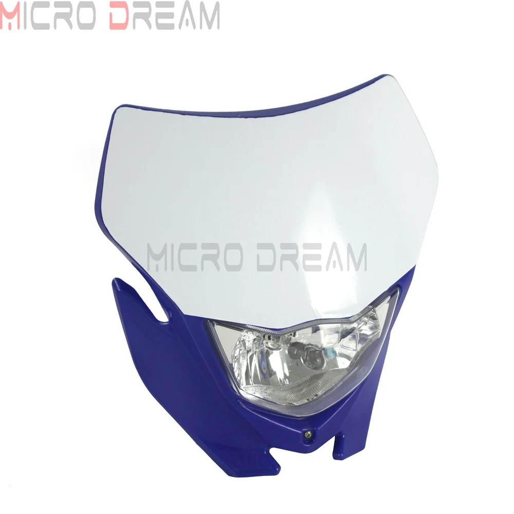 Motocross Halogen Headlight Mask 12v H4 Head Light Fairing Universal Headlamp for Yamaha WR YZ TTR WRF 85 125 250 250X 425 450