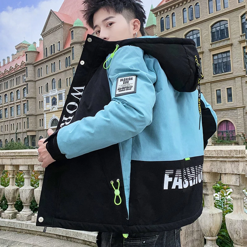 

Winter Down Jacket Male Teenager Casual All-Match Warm Jacket Waterproof High Quality Male Student Thick Coat Drop Ship