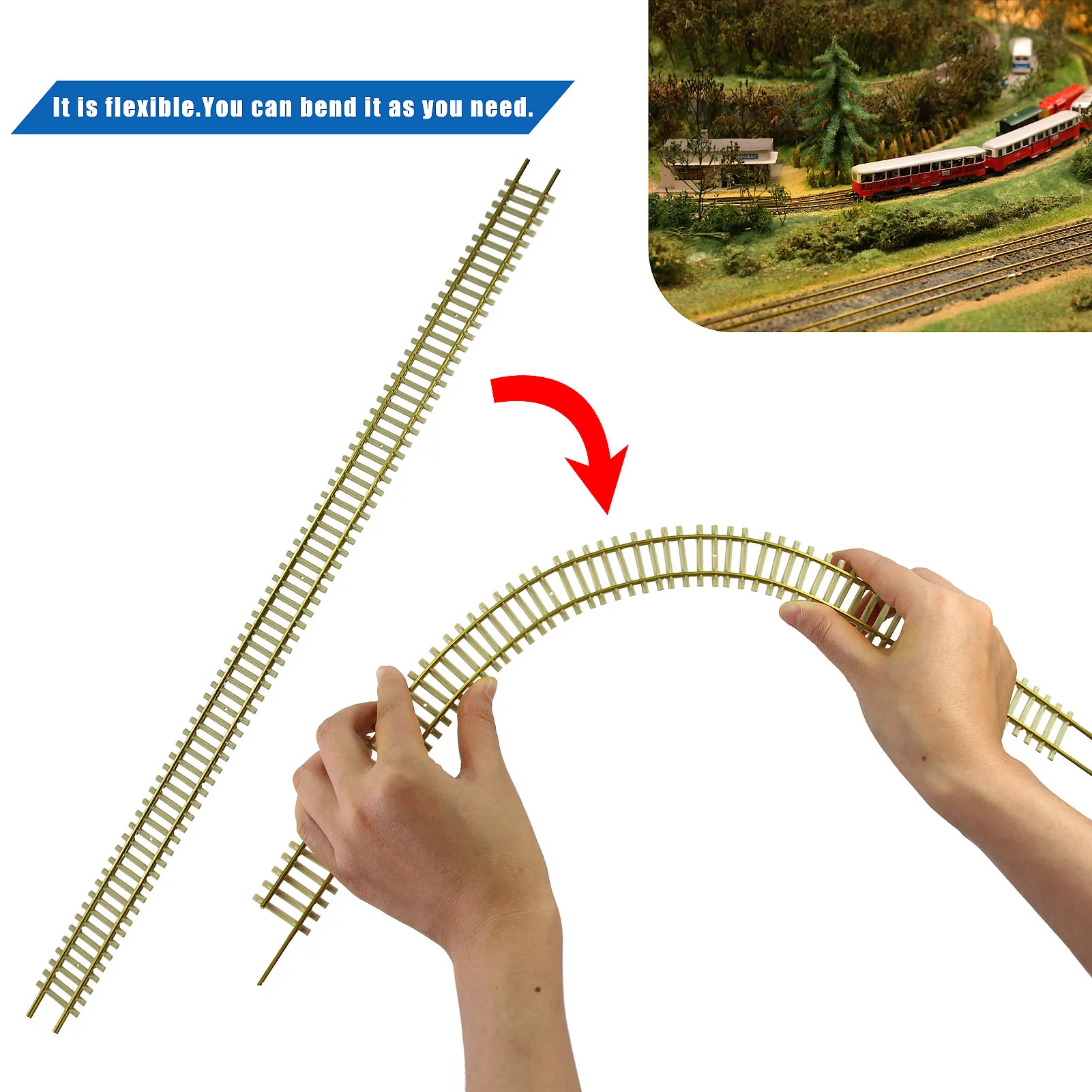 

5pcs/10pcs HO Scale 1:87 Track Flexible Rail 46cm with Rail Joiners Screws HP27HO Model Railway