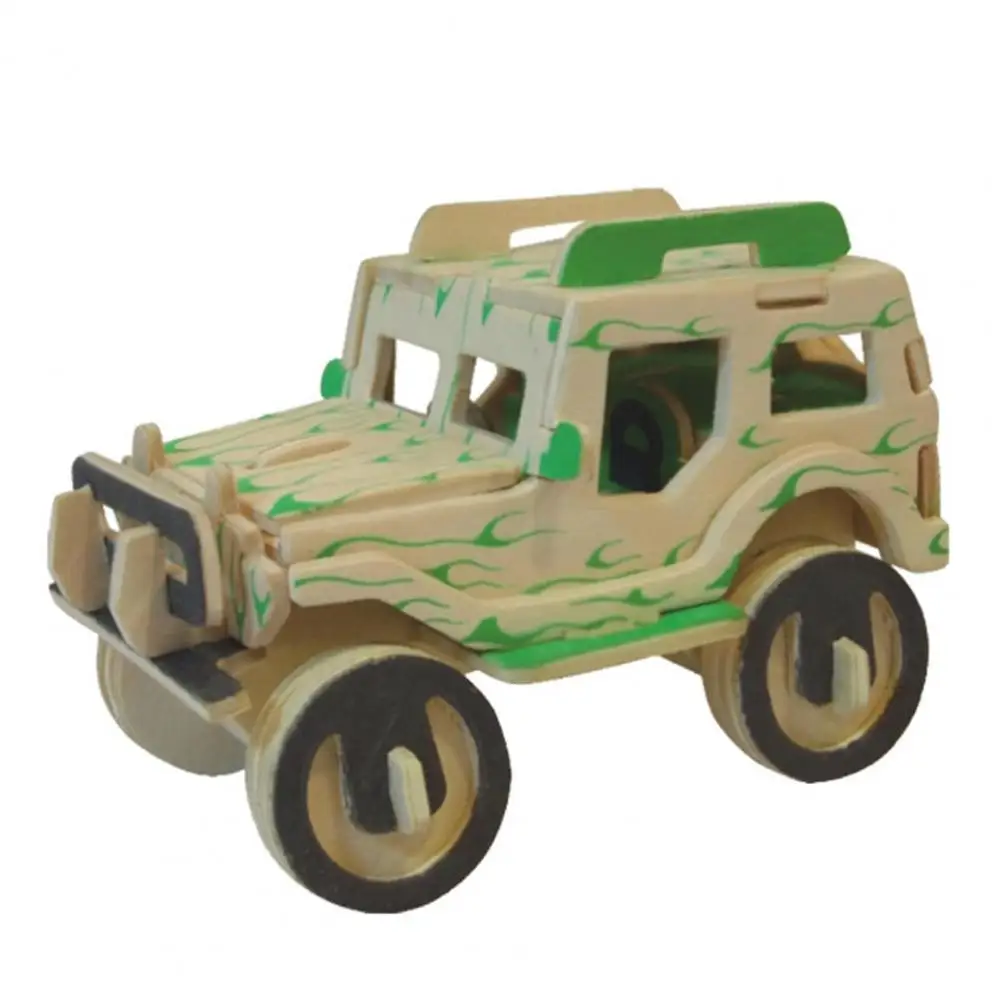 

Classic Car 3D Puzzle ToyLasered Cutting Intellectual Development Wood Off-road Vehicle Small Sports Car Jigsaw Toy for Kids