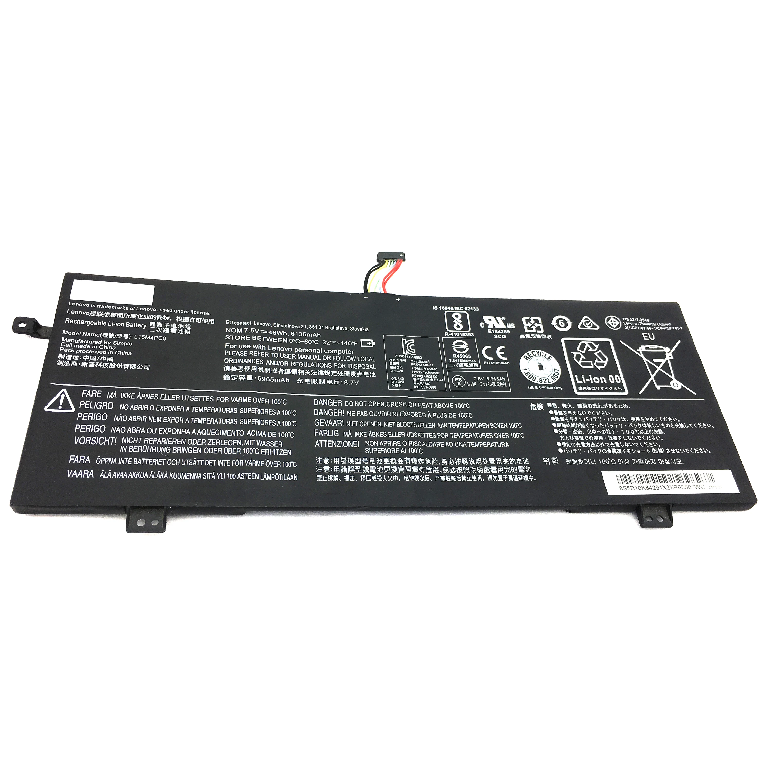 Genuine Original L15L4PC0 L15M4PC0 L15S4PC0 L15M6PC0 Laptop Battery For Lenovo IdeaPad 710S-13ISK 710S-13IKB V730-13 Notebook
