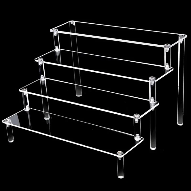 5/4/3/2 Layer Acrylic Action Figure Display Stand Toy Model Display Stand Doll Hand Office Cosmetics Shelf Trapezoidal Shelf Box