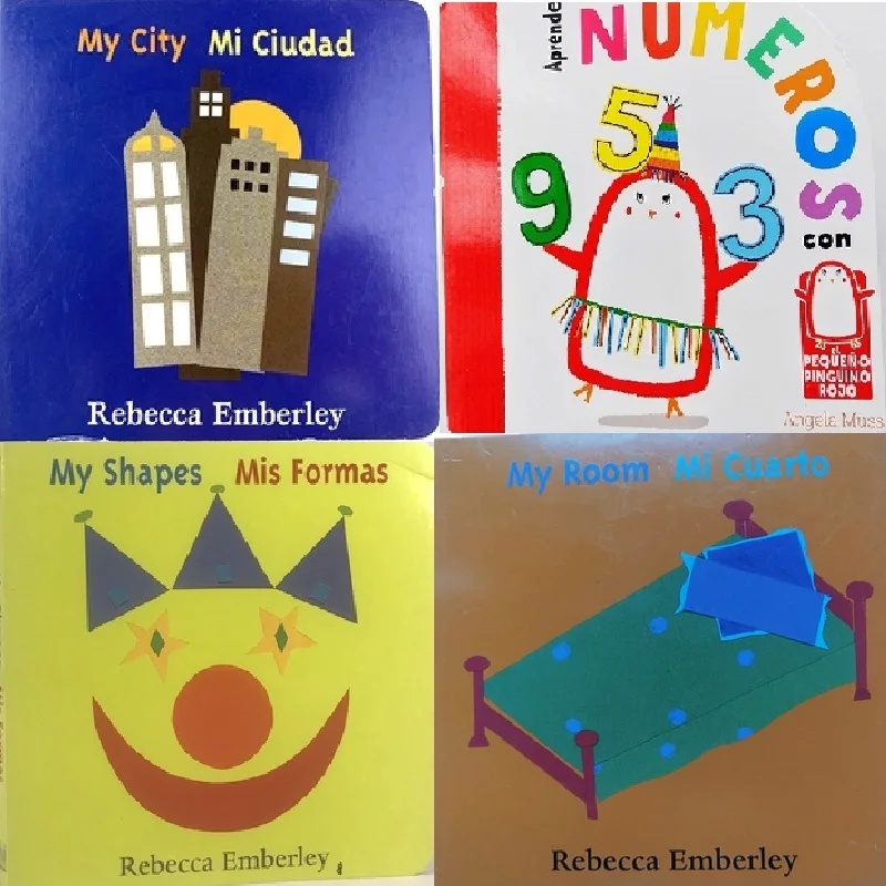 

Random 2 Books Parent Child Kids Spanish Book Early Education Enlightenment Knowledge Interesting Picture Cardboard Book Age 0-3