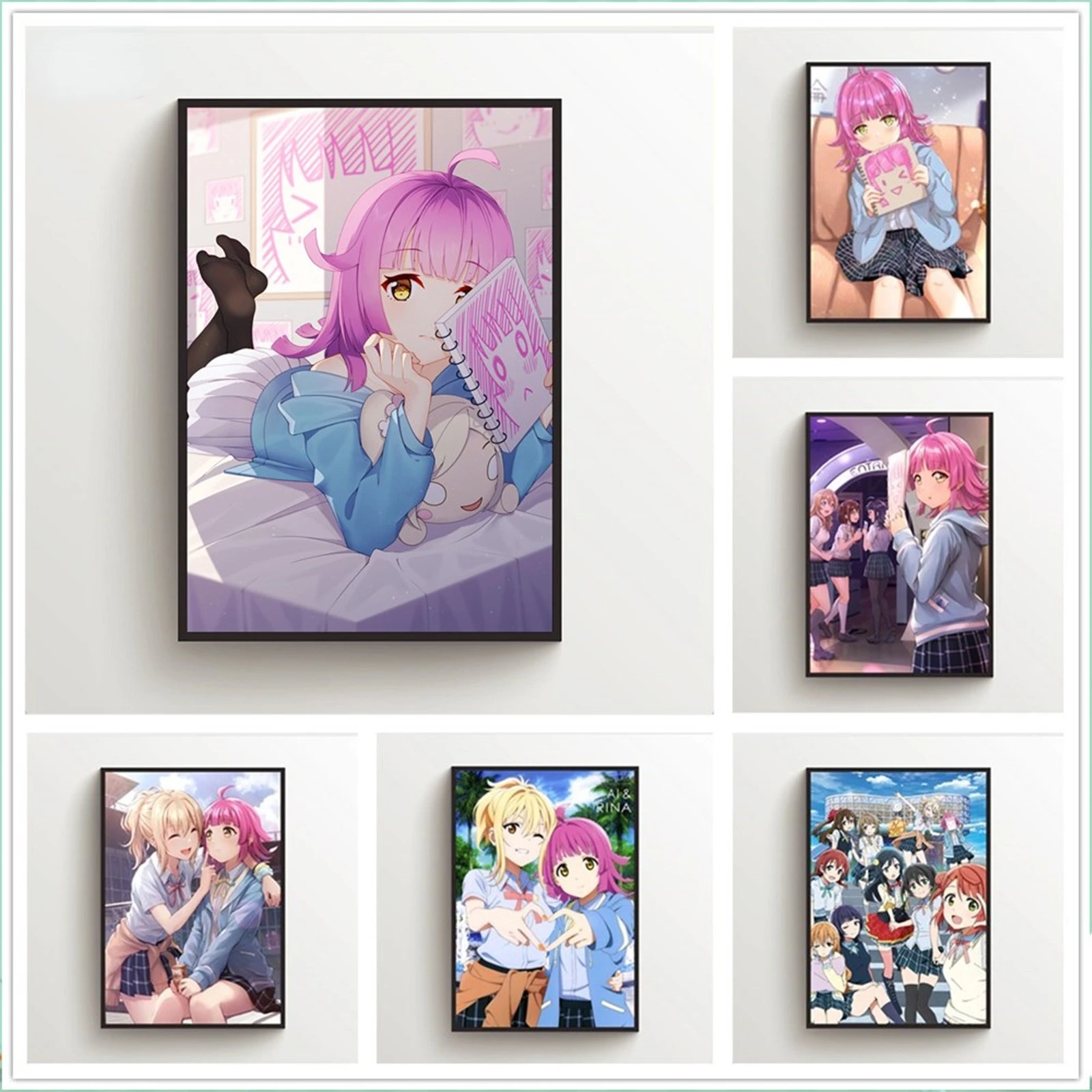 Love Live! Аниме плакаты ниджигаки для старшей школы, идол-клуб, Картина на холсте, фотографии для детской комнаты, настенное искусство, картина, домашний декор