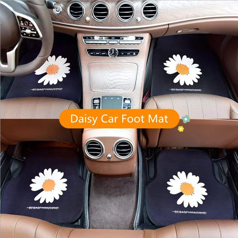 

For Sales Four Seasons Universal Daisy Anti-dirty Anti-skid Protective Car Foot Pad Cushion Car Interior Ornaments