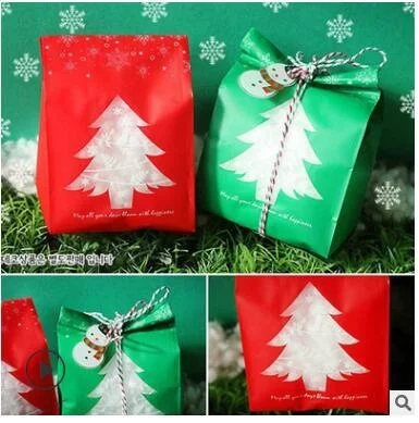 1set natale rosso verde scatola di caramelle forma di albero sacchetti di caramelle confezione di biscotti per decorazioni per regali per feste a