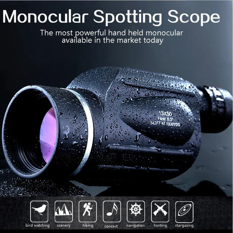 

GOMU Monocular Telescope 13X50 High Power FMC Optical HD Glass Bak4 Binoculars With Range Reticle For Tourism Hunting Camping