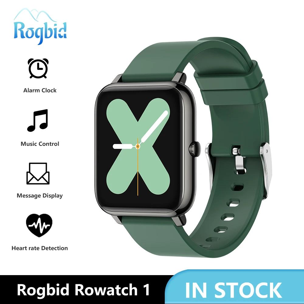 Roglance-rowatch 1 unissex, relógio inteligente à prova d'água, com monitor de coração, fitness, rastreador, android e ios
