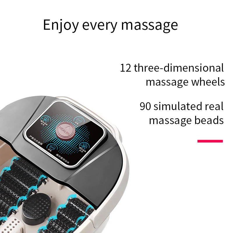 Foot Spa Foot Bath Massager with Heat 12 Massage Rollers and Pedicure Stone for Acupressure Shiatsu Massage Foot Pain Relief