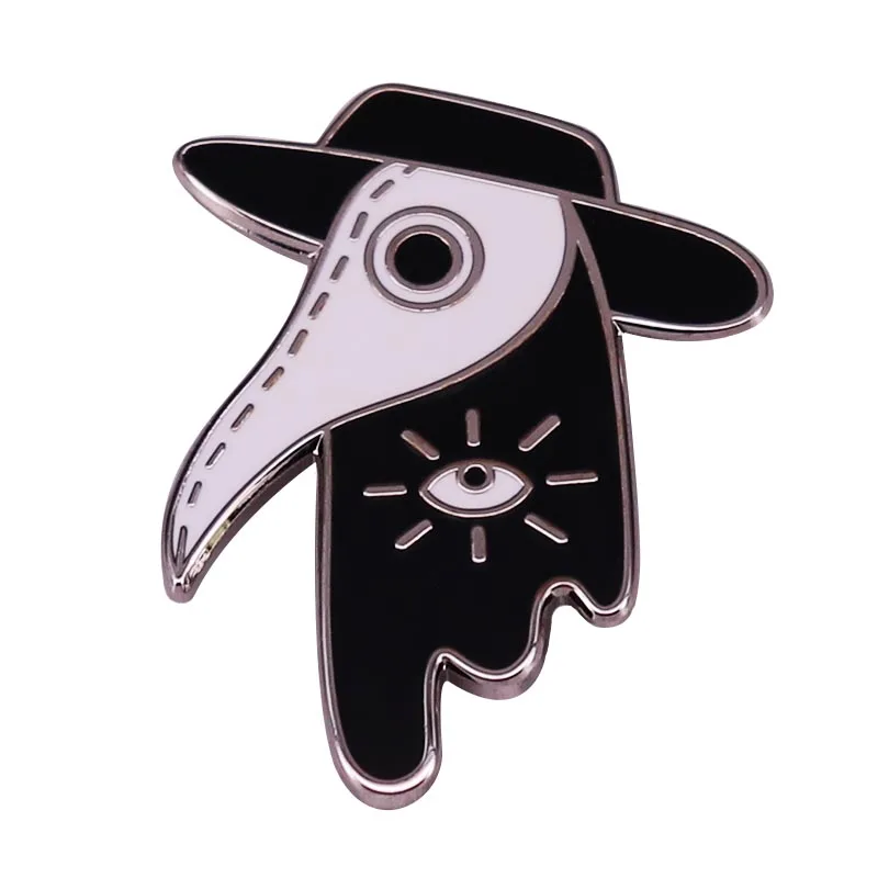 Cartoon Gothic Bird Doctor Brooch Hard Enamel Pin Wash Your Damn Hands Healthcare Reminder Badge