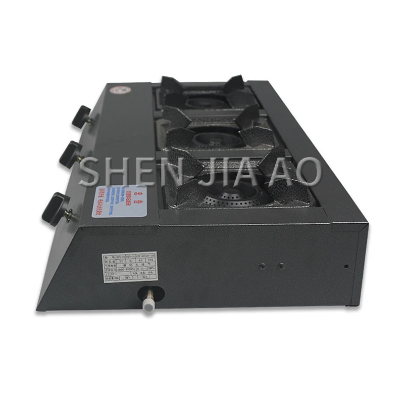 الطبيعية/المسال موقد غاز موقد غاز مع لوح من الصلب المقاوم للصدأ 3 حفرة النار موقد غاز موقد غاز التجارية