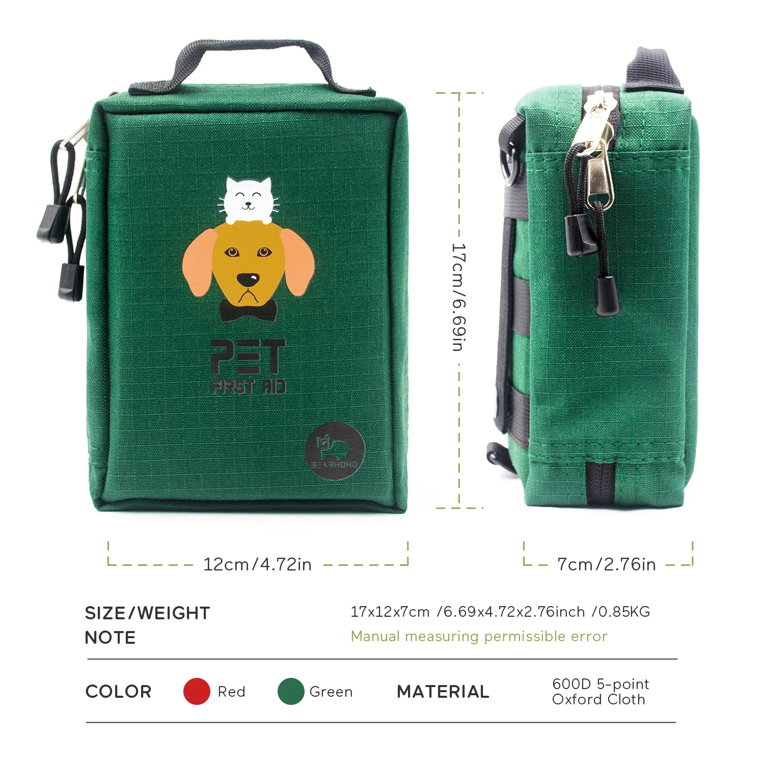 BearHoHo Medical Supplies Storage Bag Portable Molle Pet First Aid Kit Dog Emergency Trauma Care Bag Pet Store Medical Gear