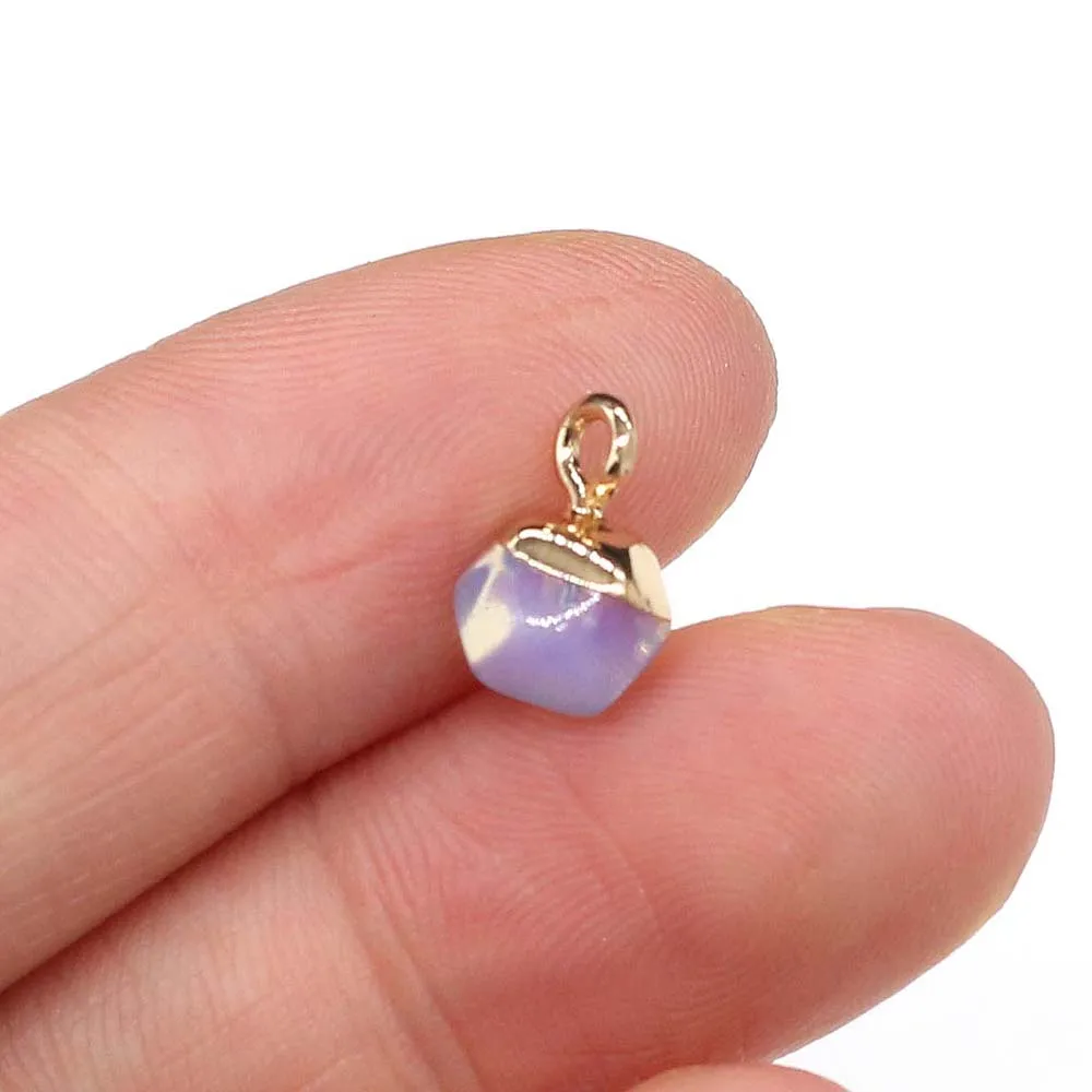 5 unids/lote sección piedra Natural pequeño colgante forma Irregular encantos para fabricación de joyería DIY pulseras collar accesorios 6x6mm