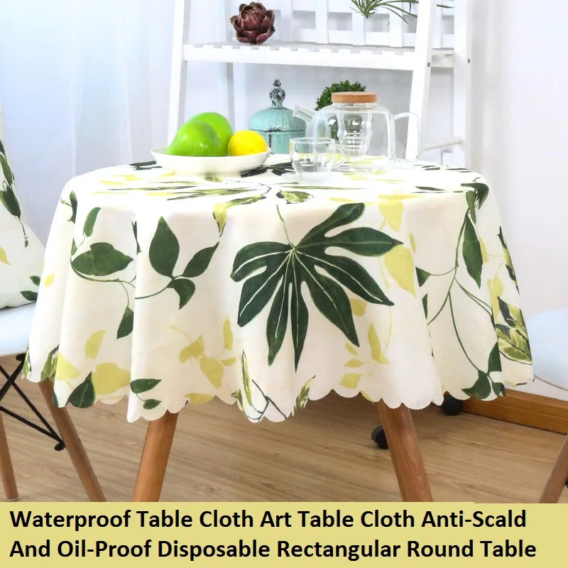 Waterproof Art Table Cloth, Anti-Scald and Oil-Proof Disposable Round Table Cover