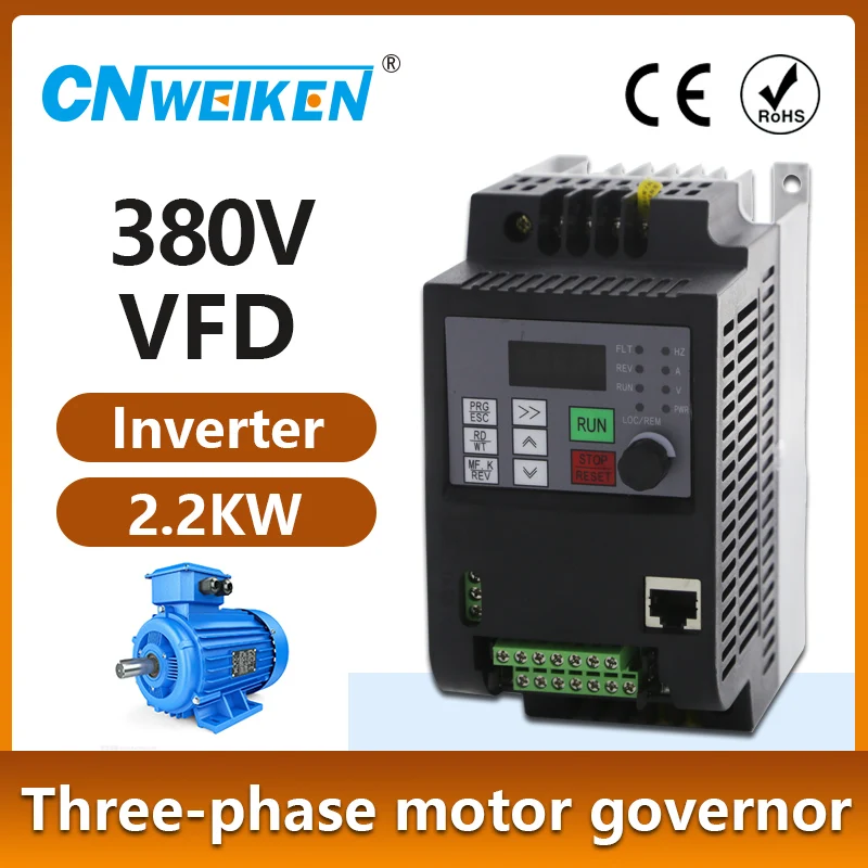 

VFD Frequency Speed Controller 2.2KW 5A 380V AC Motor Drive Three-Phase In Three-Phase Out Variable Inverter