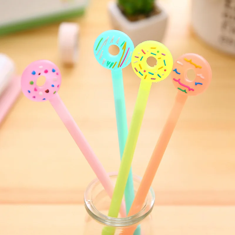 1 Piece Donut Gel Pen Stationery Cute Kawaii Doughnuts Creative School Office Supply Sweet Handle Lovely Pretty Food