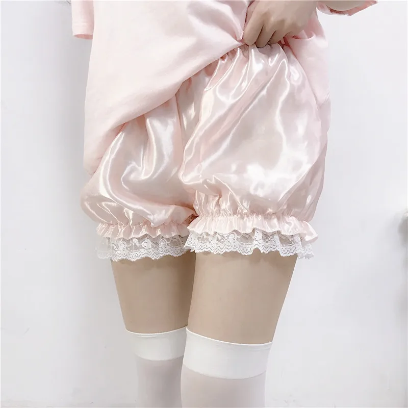 Áo Thun Ren An Toàn Quần Ngắn Lolita Satin Rời An Toàn Quần Short Đáy Quần Culottes Cơ Bản Quần Lót Scanties Quần Lót