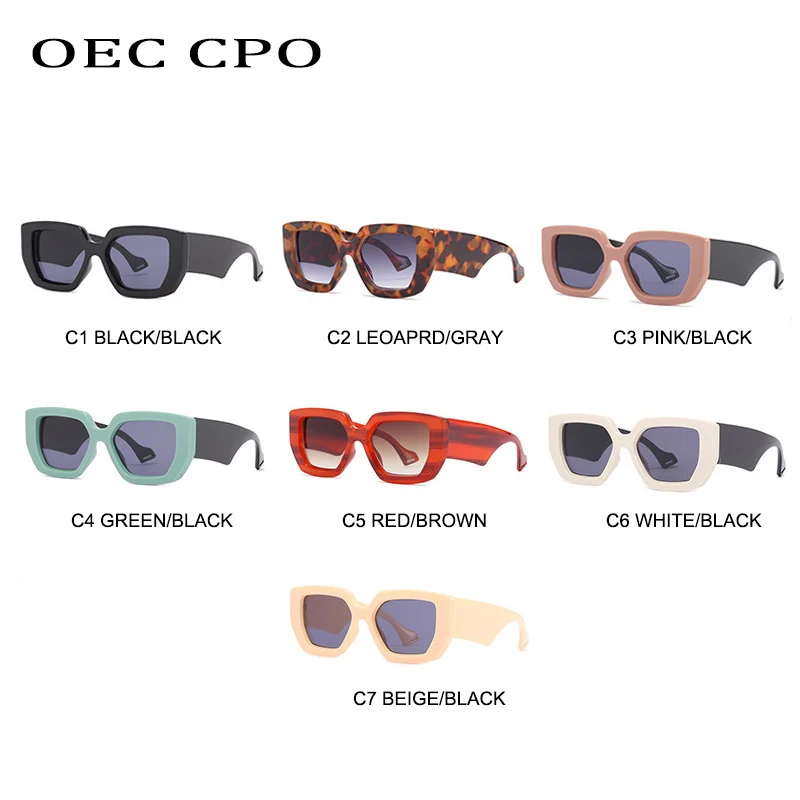 OEC CPO Fashion Punk Square Sunglasses Women Brand Designer Big Frame Sun Glasses Female Shades Ladies Eyewear  UV400 Oculo O942