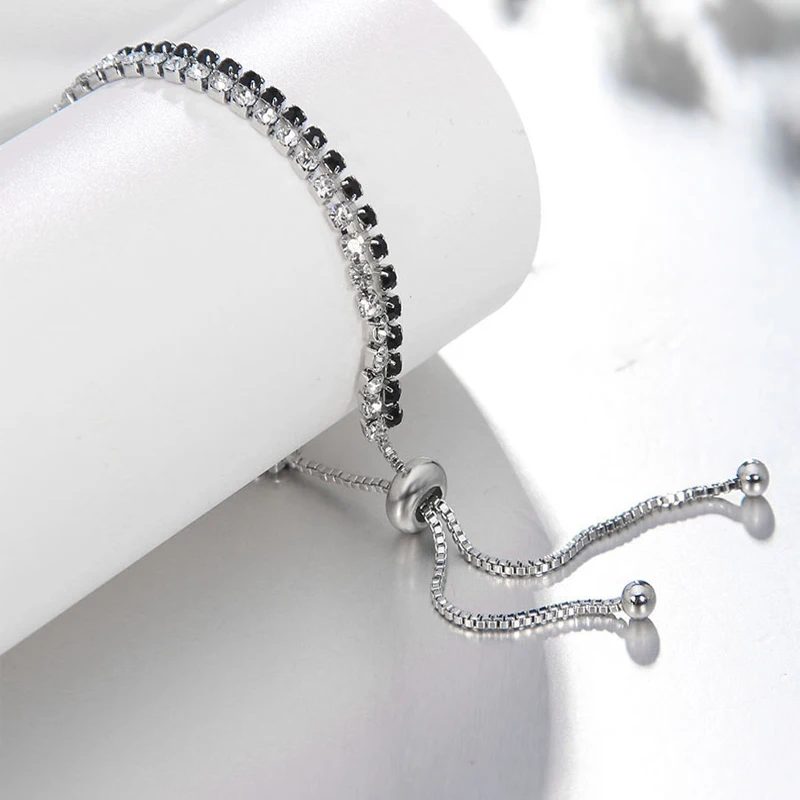 HuiSept Bracelet 925 Silver Jewelry with Cubic Zircon Gemstone Fashion Accessories for Women Wedding Adjustable Chain Bracelets