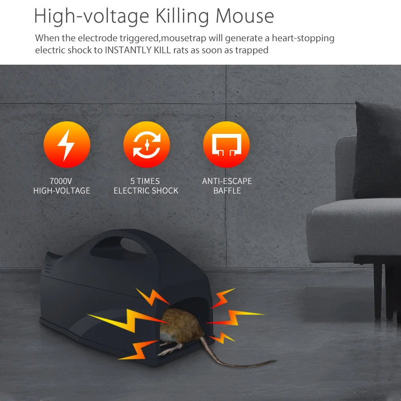 Mouse Killer 2.4ghz High Sensitivity Wifi Wireless App Control For Mobile Phone Mousetrap Tuya Mouse Catcher Black Smartlife