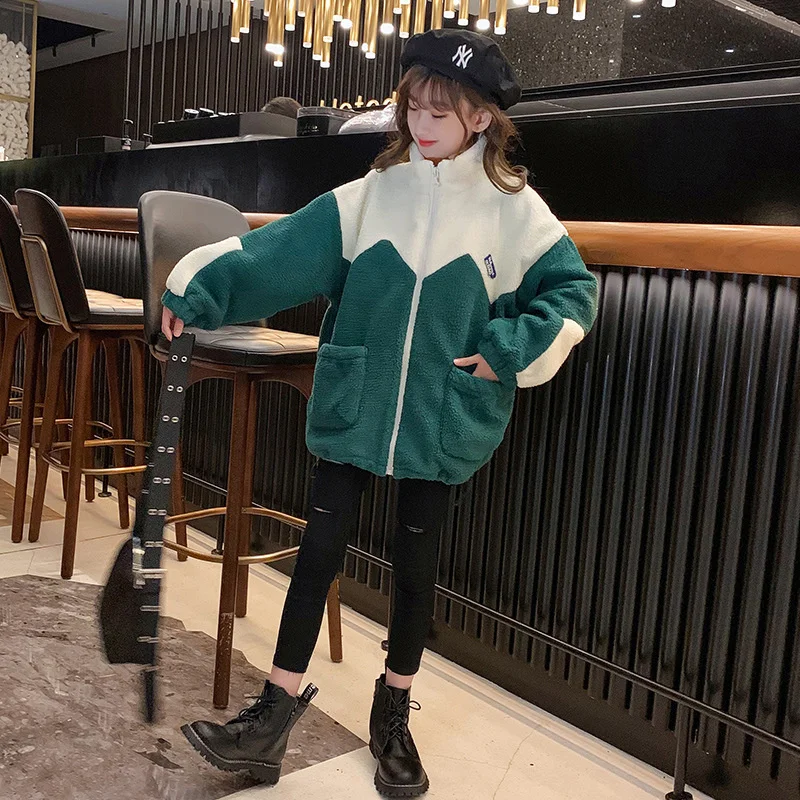 Girls Coat Jacket Cotton Outwear Tops 2022 New Arrive Warm Thicken Plus Velvet Winter Autumn Teenager Furs Outdoor Uniforms Chil