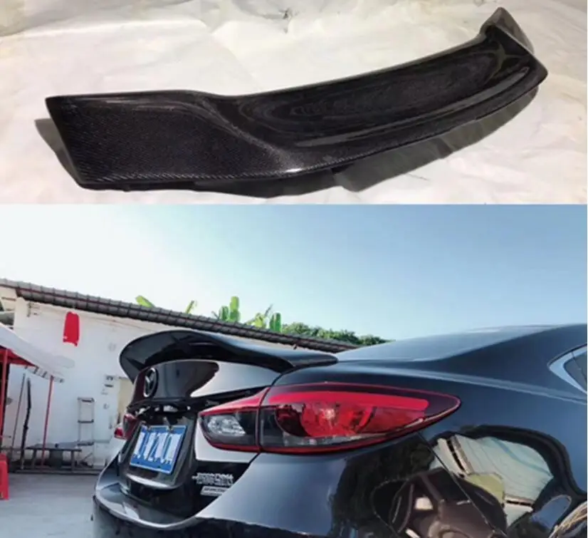 Carbon Fiber Car Rear Wing Trunk Spoilers R style Fits For Mazda 6 Mazda 3 Axela Sedan Mazda Mazda 6 Atenza 2003-2019