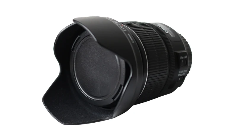 BIZOE-Capucha de lente de cámara Canon, accesorio para cámara DSLR, con hebilla trasera de loto de 72mm, EW-78E15-85mm f/3,5-5,6 IS USM, EOS7D7D2