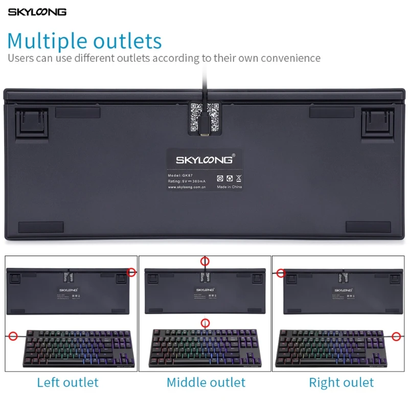 Imagem -03 - Mecânico com Fio para Jogos. Gateron Interruptor Óptico de 87 Teclas Rgb Led Software Programável e Iluminado para pc Mac Gamer. Sk87-teclado