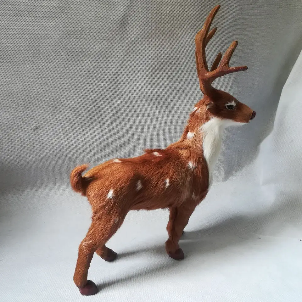 real life toy sika deer hard model,polyethylene& furs 40cm deer handicraft,prop,desk Decoration,toy gift b0644