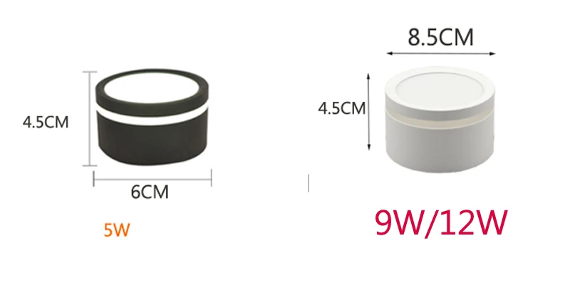 Aluminum Surface Mounted Downlight 220V indoor Led Spot Lights 5W 7W 9W Round Down Lights Lighting Fixture for Home