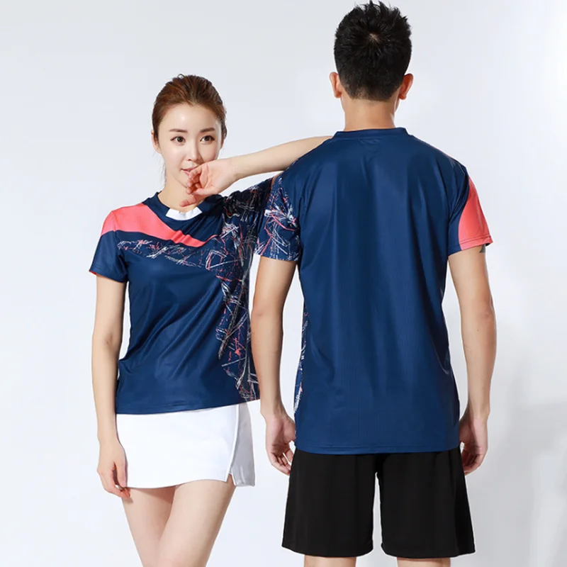 New Hot Selling Summer Short Sleeve Badminton Suit Set for Boys and Girls Quick Drying and Breathable Table Tennis Jersey Train