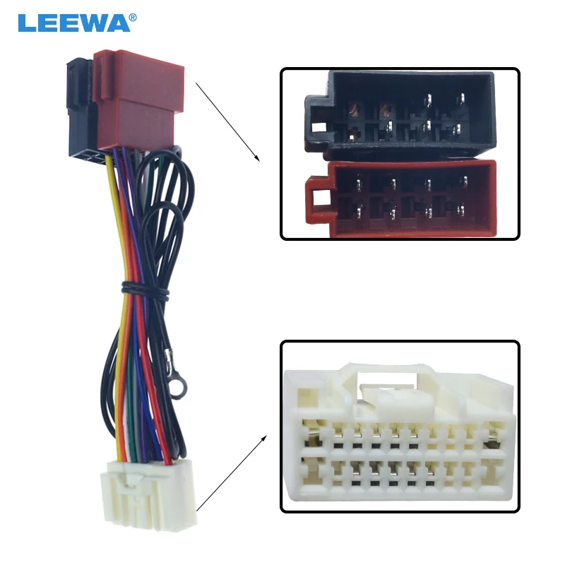 

LEEWA 10X Car Stereo Conversion Plug Wire Adapter For Mitsubishi 2007+ To ISO CD Radio Wiring Harness Original Head Units Cable