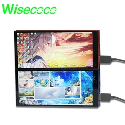 Wisecoco 6-inch Portable Monitor 2K QHD Display With Case Adjustable Brightness Built-in Battery for Raspberry Pi 3B 4B CNC