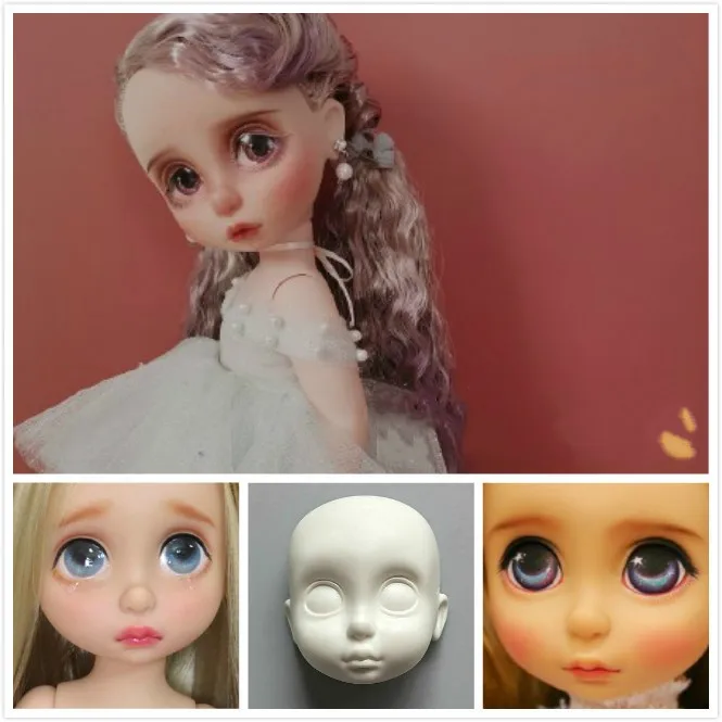 Mini Salon Doll Rapunzel Princess Silicone Face Mould Ultra Light Clay Soft Pottery Fondant Mould 4cm 12#