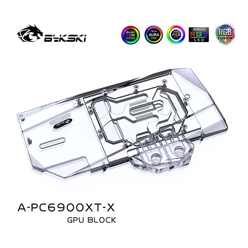 Bykski A-PC6900XT-X RX 6900XT GPU Cooler Graphic Card Water Block For Powercolor RX 6900XT 6800XT Red Devil PC water cooling