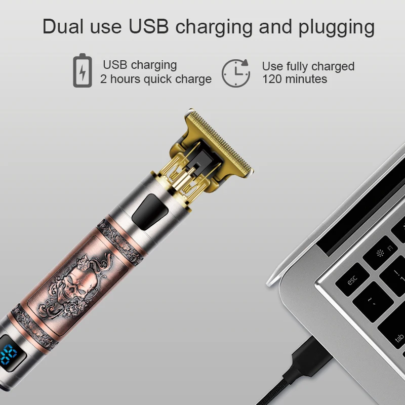 ماكينة قص الشعر القابلة لإعادة الشحن LCD للرجال ماكينة قص الشعر بدون أسلاك ماكينة قص الشعر الكهربائية المهنية