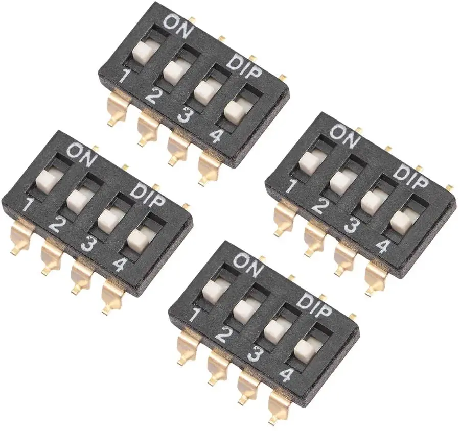 10 PCS 2,54 Parche DIP Interruptor Chapado En Oro Pin KM-01/2/3/4/5/6/8/10 Bits 2,54 MM SMD DIP Switch