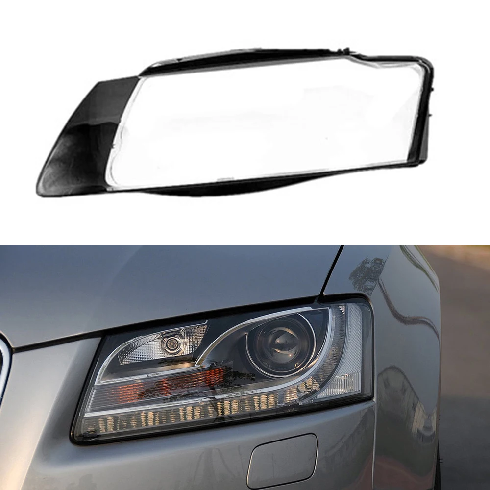 For Audi A5 2008-2010 Car Protective Front Glass Headlight Cover Head Light Lens Caps Lamp Lampshade Shell Auto Lamp Case