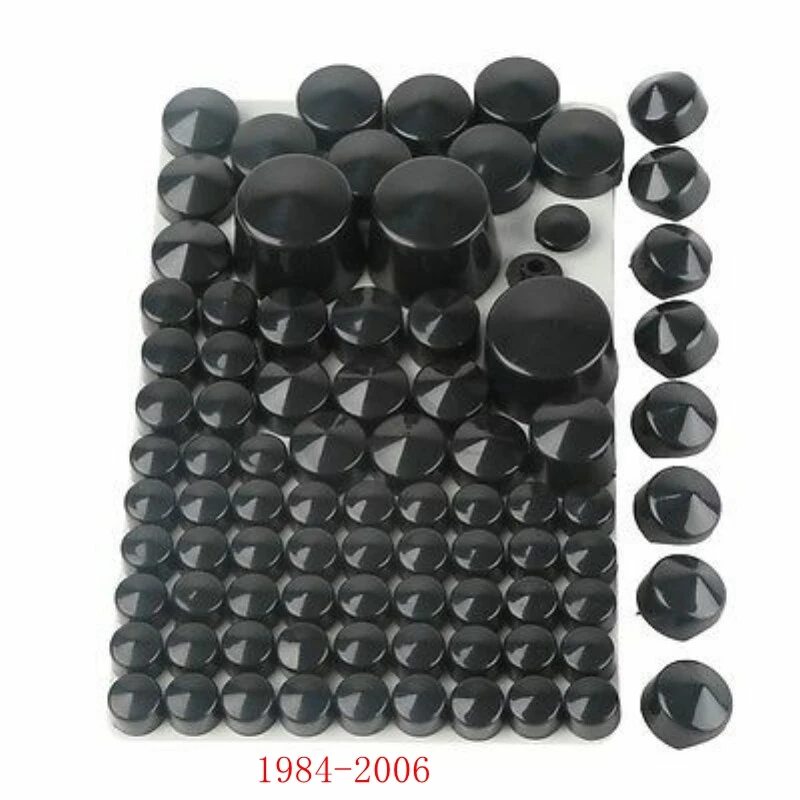 Motorcycle 87 pcs Chrome Black ABS Bolt Toppers Caps Cover Set For Harley Softail Twin Cam 1984-2006 2007-2013