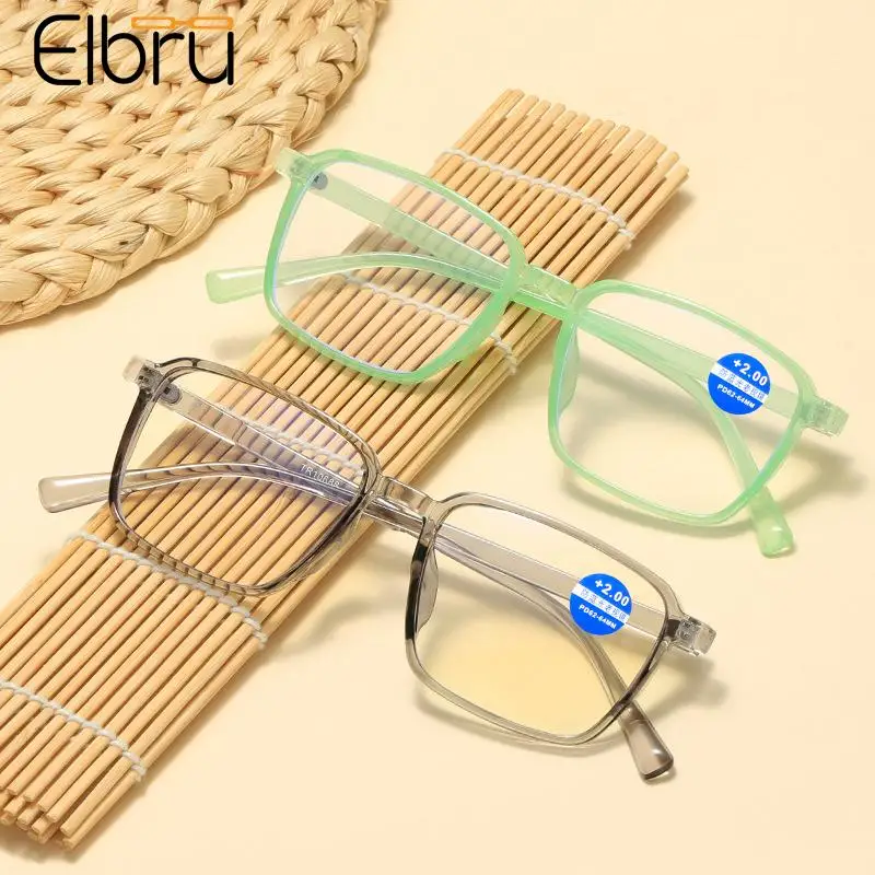 

Elbru Fashion TR90 Frame Anti-blue Light Reading Glasses Ultralight Comfortable High Definition Presbyopic Glasses +1.0 to +4.0