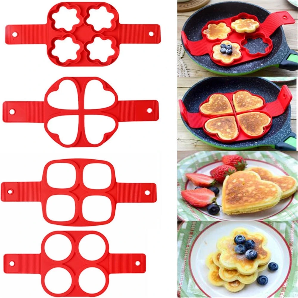 Silicone Non Stick Fantastic Egg Pancake Maker Ring Kitchen Baking Omelet Moulds Flip Cooker Mold