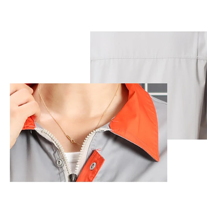 Nuevo conjunto de ropa de trabajo de verano para hombres y mujeres, uniformes transpirables de sección delgada, monos de seguridad para reparadores de servicio de taller automático de fábrica