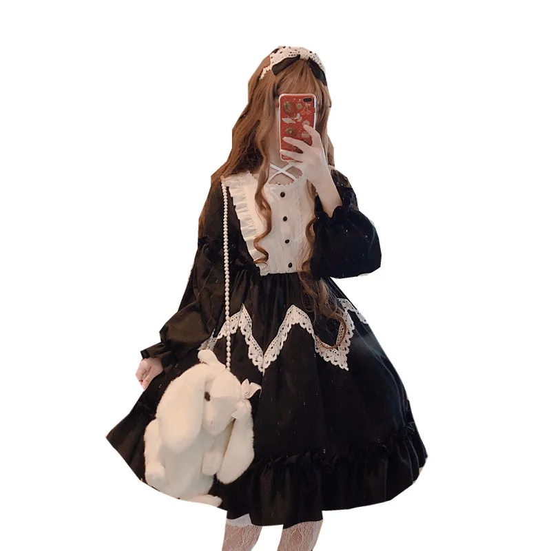 2020 süße SJK rock lolita kleid original volle Lolita rock tägliche lange hülse OP student weiche mädchen kleid fee