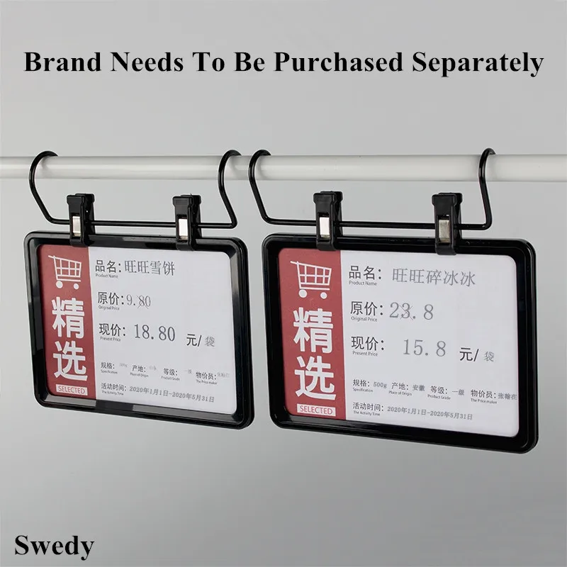 

5 Pieces Supermarket Metal Sign Holder POP Hanging Hook Clip Fruit Vegetable Price Label Board Advertising Poster Hanger Frame