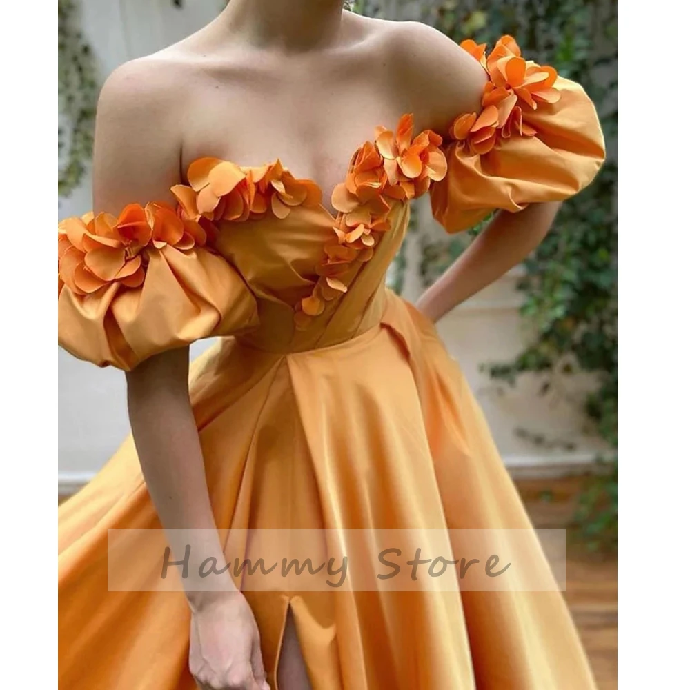 Elegante vestido de graduación, plisado, escote corazón, con cremallera, corte en A, fiesta, naranja, novedad de 2021