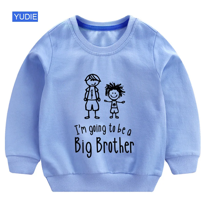 Boys Sweatshirts Hoodies Kids Funny Clothes Girls Long Sleeve I Am Big Brother Letter 0-6 Year Newborn Baby Girl Boy Autumn Tops