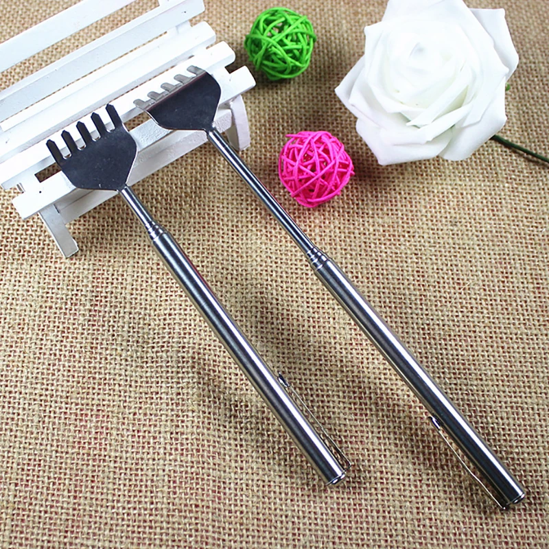 

1pcs Stainless Steel Telescopic Back Scratcher Telescopic Pen Clip Portable Back Scratcher Itch Massage Tool